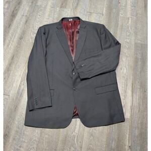 Fellini Uomo Blazer Mens 54L Gray Super 140's Sports Coat Jacket 2 B Big & Tall